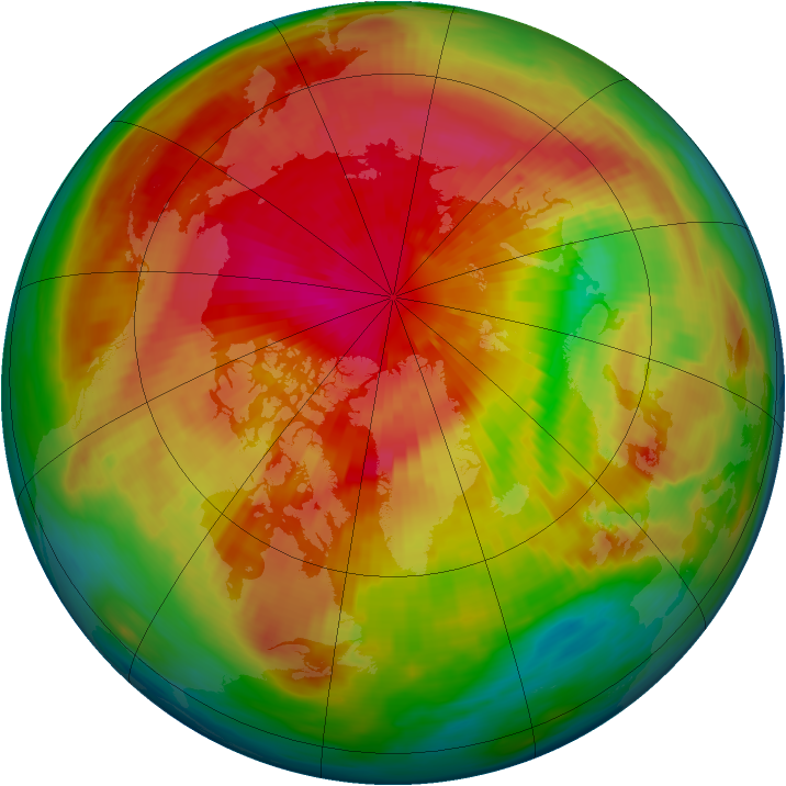 Arctic ozone map for 21 March 1985
